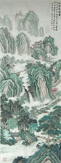 高健林作品2《松风夏韵图》  尺寸：120X55cm  庚子初夏
